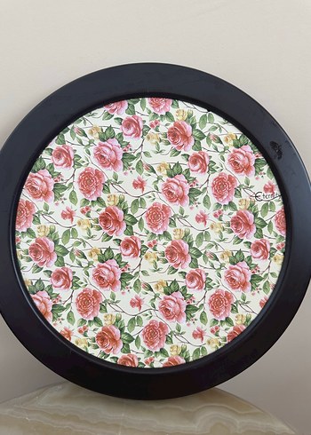 Pembe Çiçek Desenli Vintage Kek Fanusu - Görsel 3