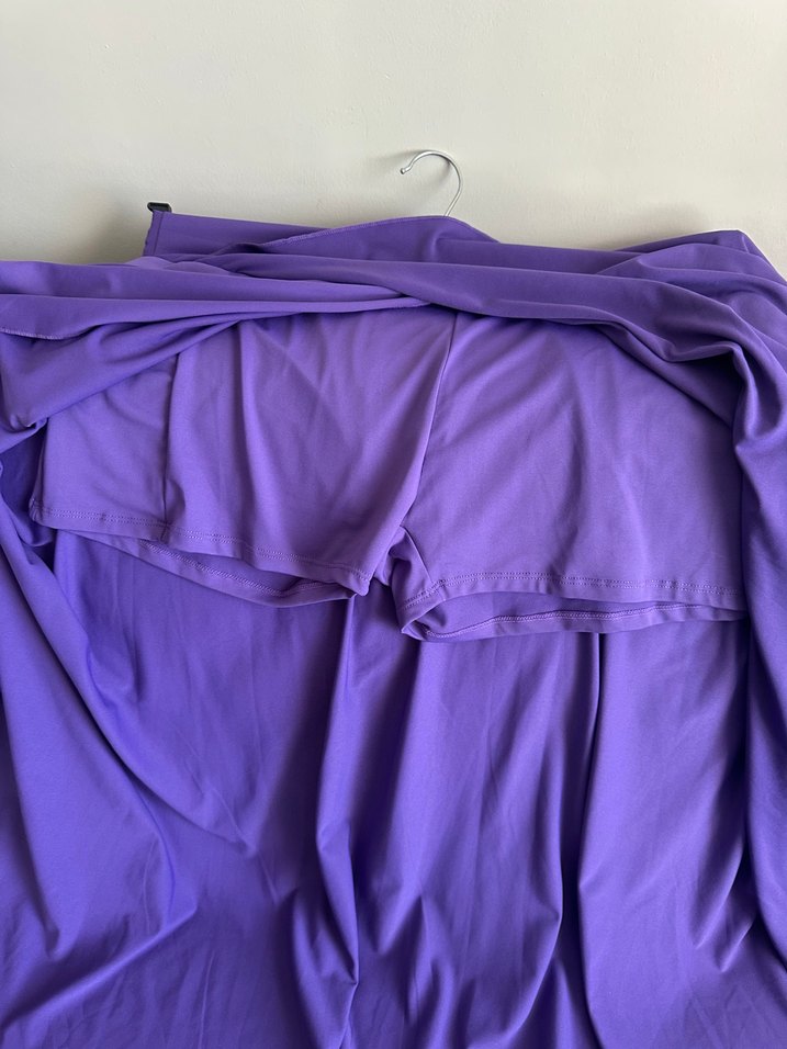 Mor Midi Drapeli Kadın Etek - Görsel 3