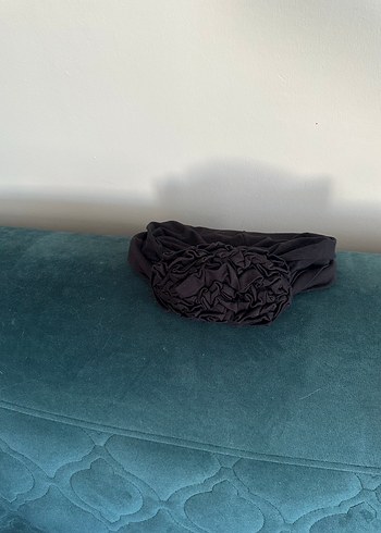 Kadın Siyah Pilili pamuk Geniş Kenarlı Şapka Bone - Görsel 3