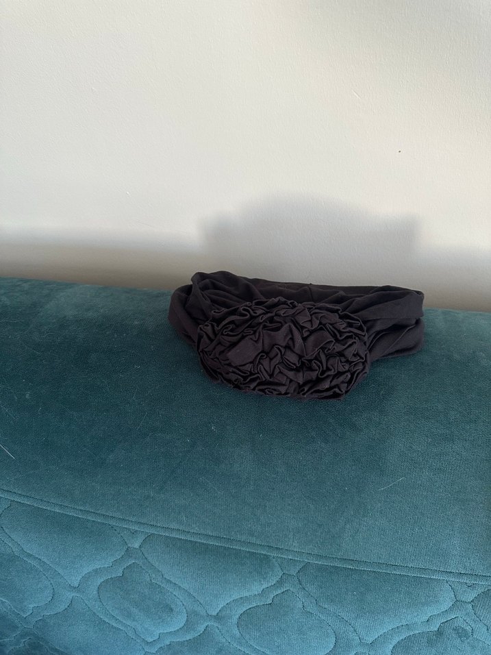 Kadın Siyah Pilili pamuk Geniş Kenarlı Şapka Bone - Görsel 3