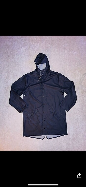 RAINS gri uzun yağmurluk (unisex)