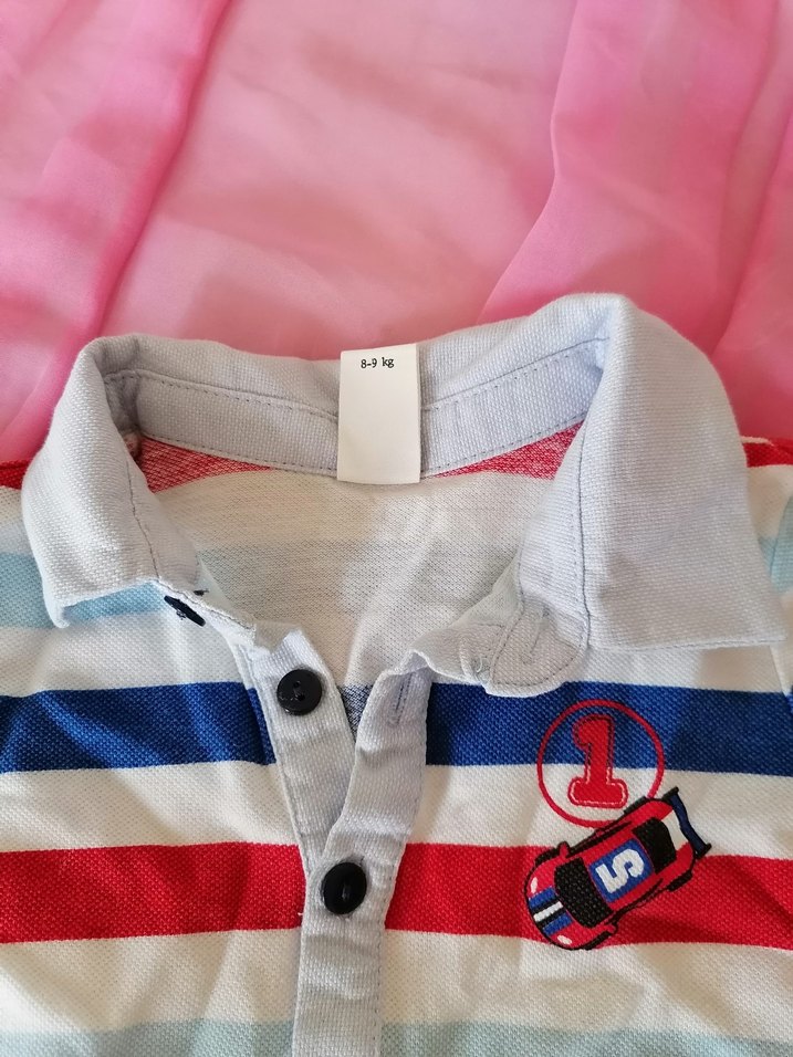 Çizgili Erkek Çocuk Polo Tişört - Görsel 3