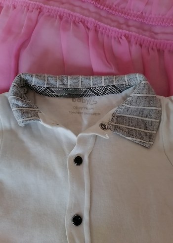 Düğmeli Gri Erkek Bebek Kısa Kollu Tulum - Görsel 2