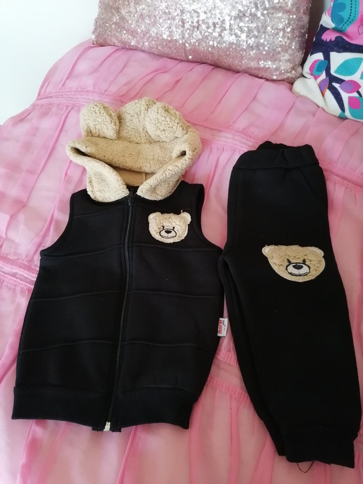 Kapüşonlu, Kürklü Bebek  Takımı - Görsel 3