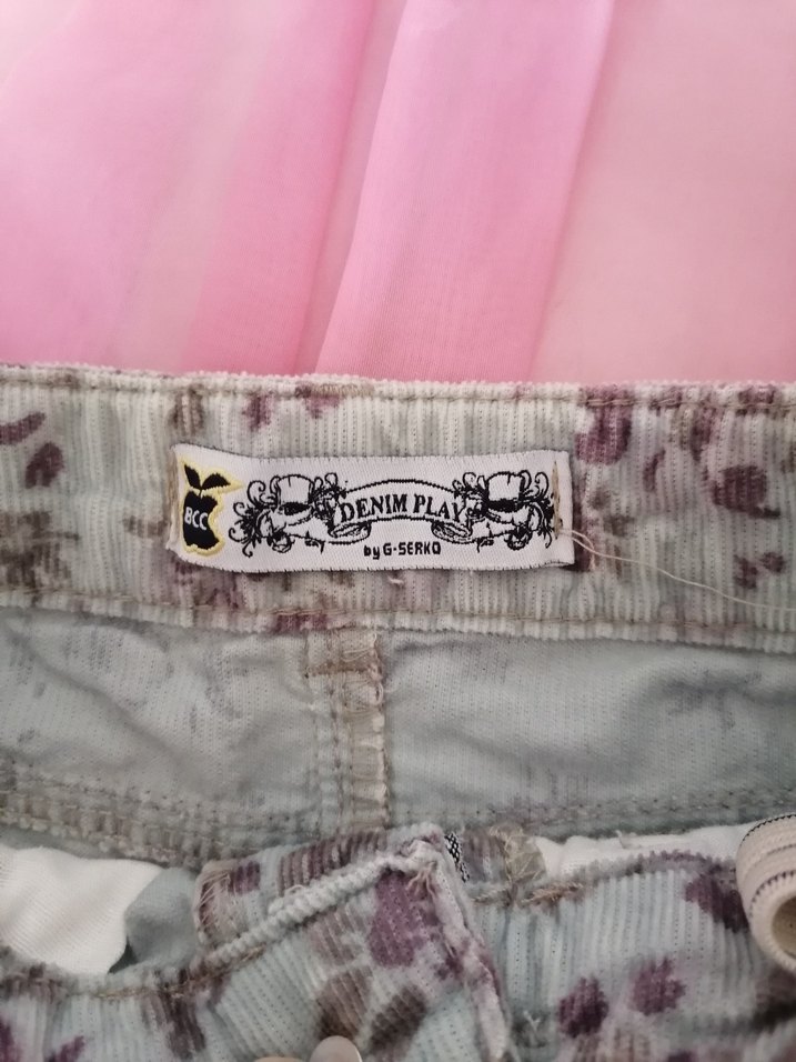 Bej Çiçek Desenli Kız Çocuk Etek - Görsel 2