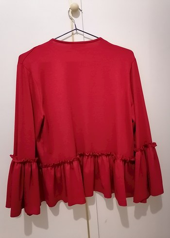 Kırmızı Fırfırlı Kadın Ceket - Görsel 4