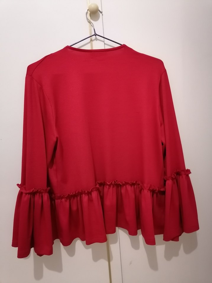 Kırmızı Fırfırlı Kadın Ceket - Görsel 4