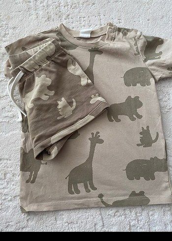 Kahverengi Baskılı Bebek Erkek Takımı - Görsel 2