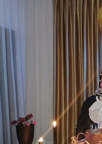 Parlak gold Düz Fon Perde - Görsel 2