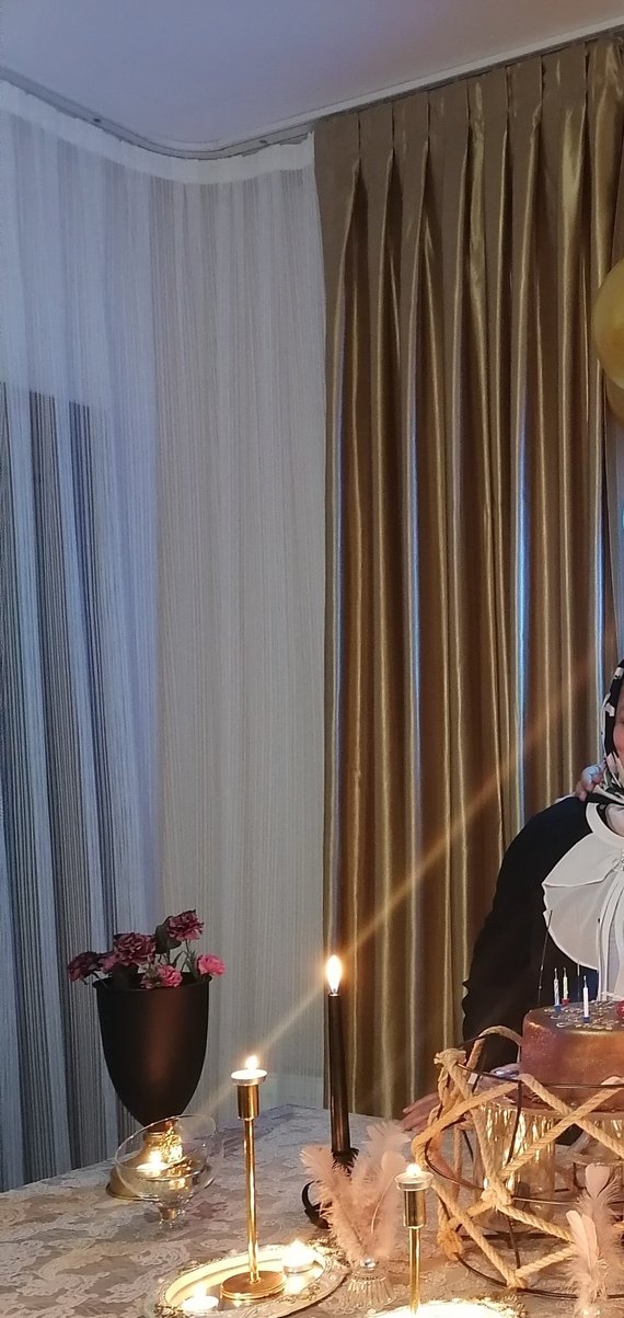 Parlak gold Düz Fon Perde - Görsel 2