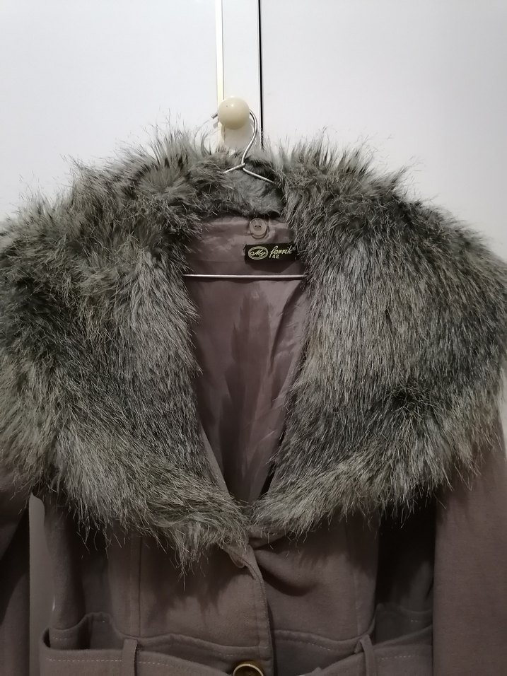 Vizon Kürklü Kadın Midi Kaban - Görsel 2