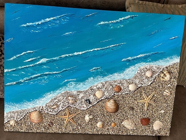 Tasarımcı Deniz kumsal 3 boyutlu tablo