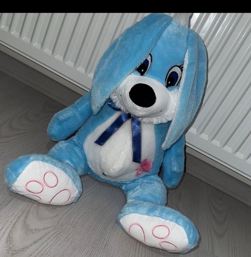 Mavi Peluş Oyuncak Tavşan - Görsel 2