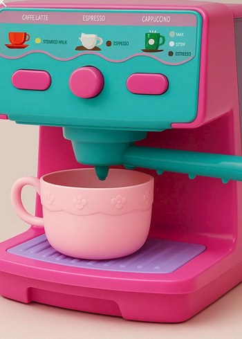 Pastel Pembe Eğitim Oyuncak Kahve Makinesi - Görsel 2