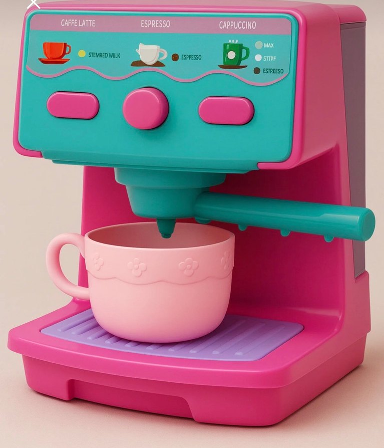 Pastel Pembe Eğitim Oyuncak Kahve Makinesi - Görsel 2