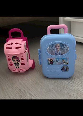 Pastel Pembe Çocuk Okul Çantası mini oyuncak valiz - Görsel 3