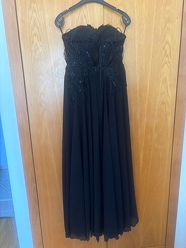 38 Beden siyah Renk Siyah islemeli abiye lenta moda