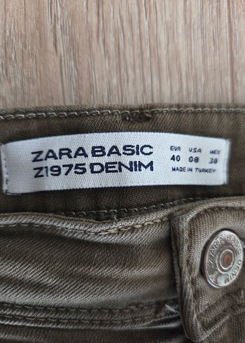 Zara Haki Slim Fit Jean Pantolon