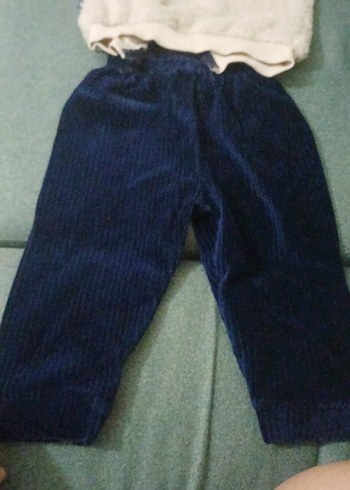 9 Ay Beden lacivert Renk Erkek çocuk peluş kadife takım