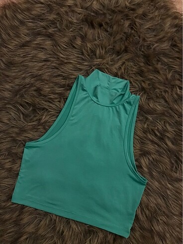 Yeşil crop bluz