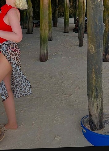 pareo plaj leopar tül - Görsel 3