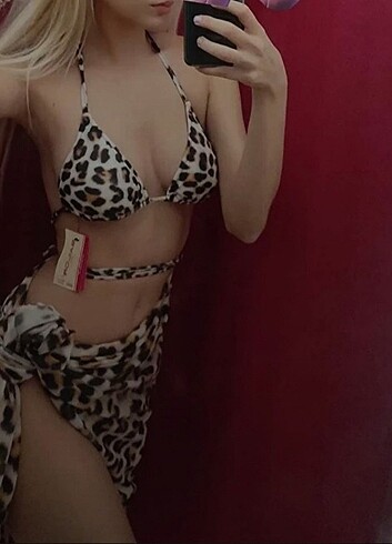 pareo plaj leopar tül - Görsel 5