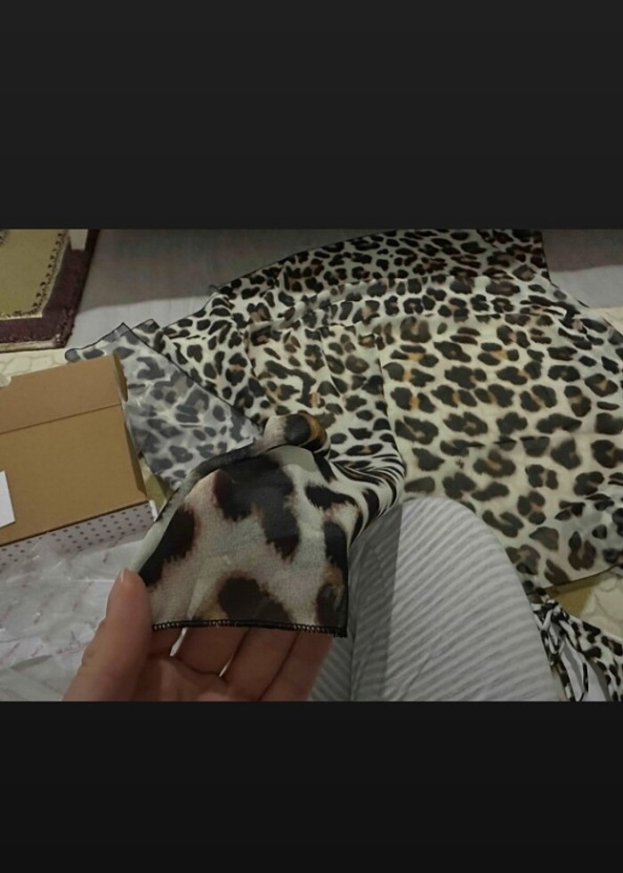 pareo plaj leopar tül - Görsel 4