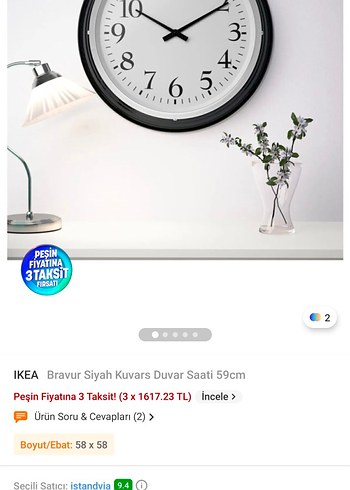 Ikea ikea bravur saat kutusunda sıfır