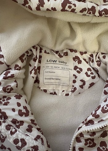 Kahverengi Leopar Desenli Kapüşonlu Bebek Mont - Görsel 4