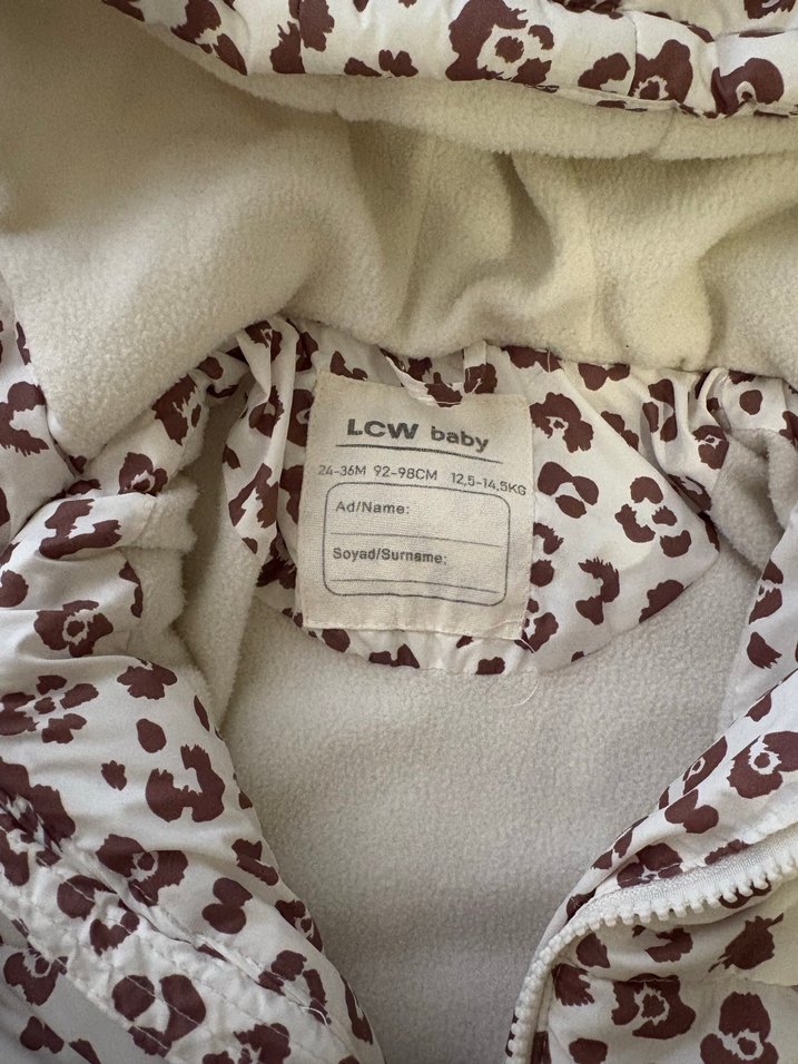 Kahverengi Leopar Desenli Kapüşonlu Bebek Mont - Görsel 4