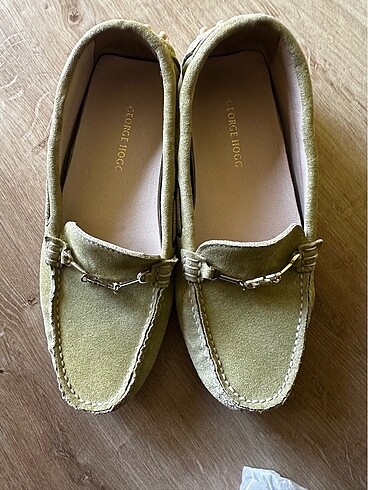 36 Beden yeşil Renk George Hogg Süet Loafer