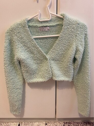 Bershka mint yeşili crop hırka
