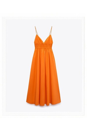 ZARA TURUNCU YENİ ETİKETLİ MEDİUM ELBİSE 