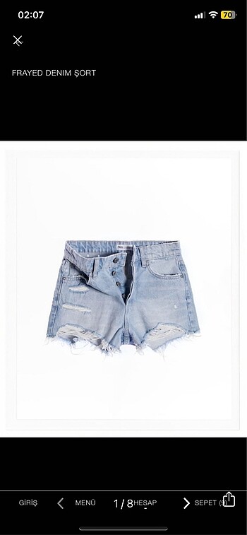 Zara 36 beden yeni denim şort