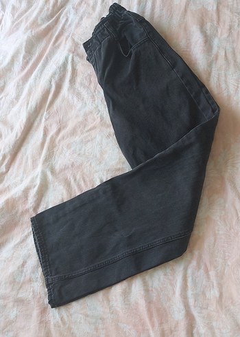 Siyah Loose Fit Kemerli Jean