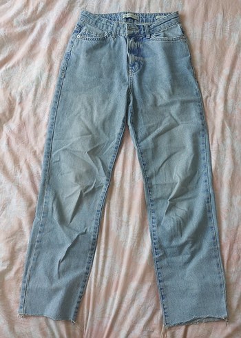 Rahat Kesim Mavi Midi Denim Kadın Jean