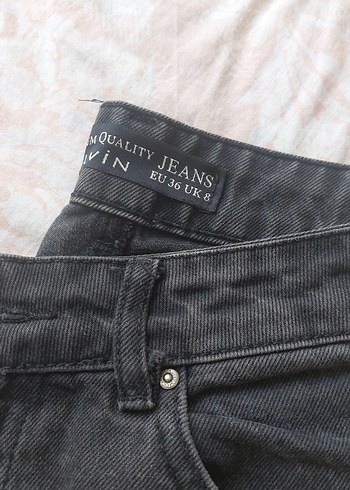 Dilvin Gri Kadın Bol Kesim Denim Pantolon