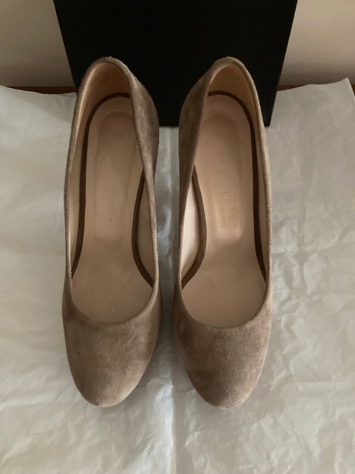 Bej Süet Platform Topuklu Kadın Stiletto - Görsel 2