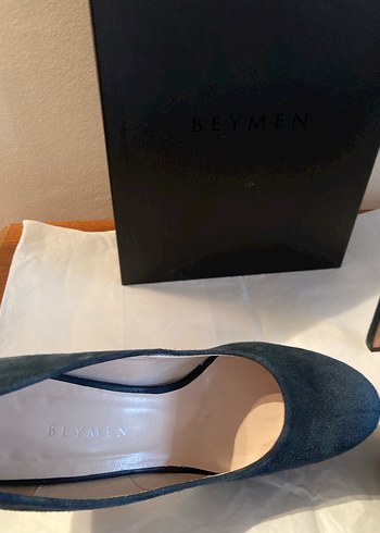 Lacivert Süet Platform Topuklu Kadın Stiletto - Görsel 7