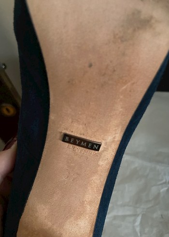 Lacivert Süet Platform Topuklu Kadın Stiletto - Görsel 5