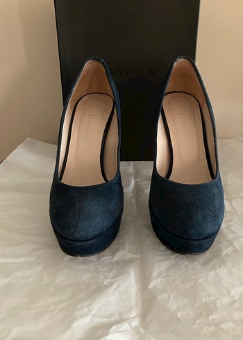 Lacivert Süet Platform Topuklu Kadın Stiletto - Görsel 2