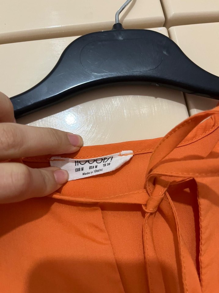 Turuncu, Fırfırlı Tunik - Görsel 2