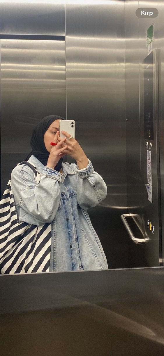 Oversize Mavi Denim Ceket - Görsel 2