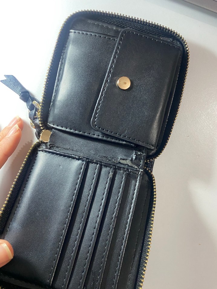 Fermuarlı Siyah Deri Kadın Cüzdan - Görsel 3