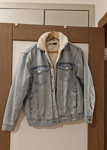 Açık mavi Düğmeli Kadın Denim Ceket