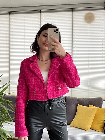 Crop blazer ceket