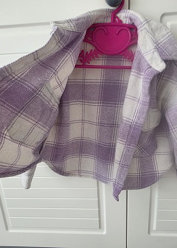 Düğmeli Mor kızım çokcuk Gömlek - Görsel 2