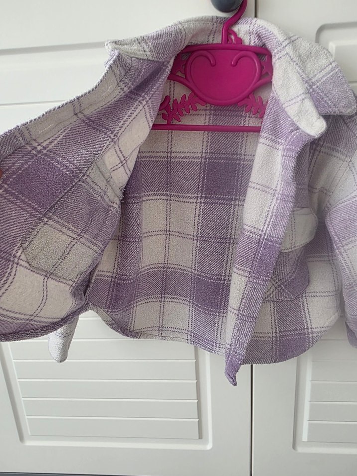 Düğmeli Mor kızım çokcuk Gömlek - Görsel 2