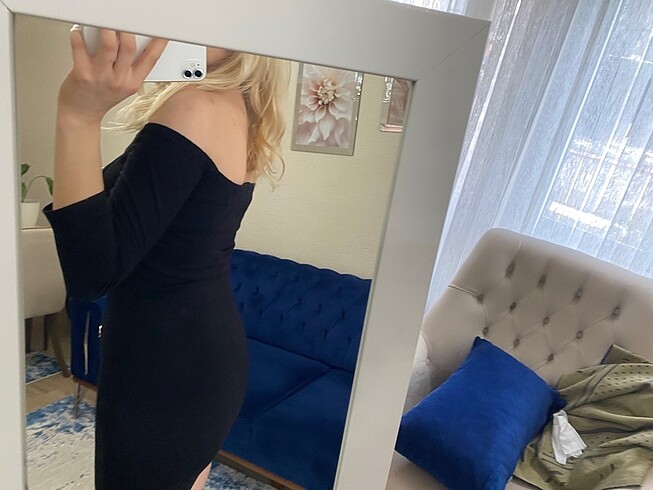 m Beden siyah Renk Mini boy düğme detay elbise