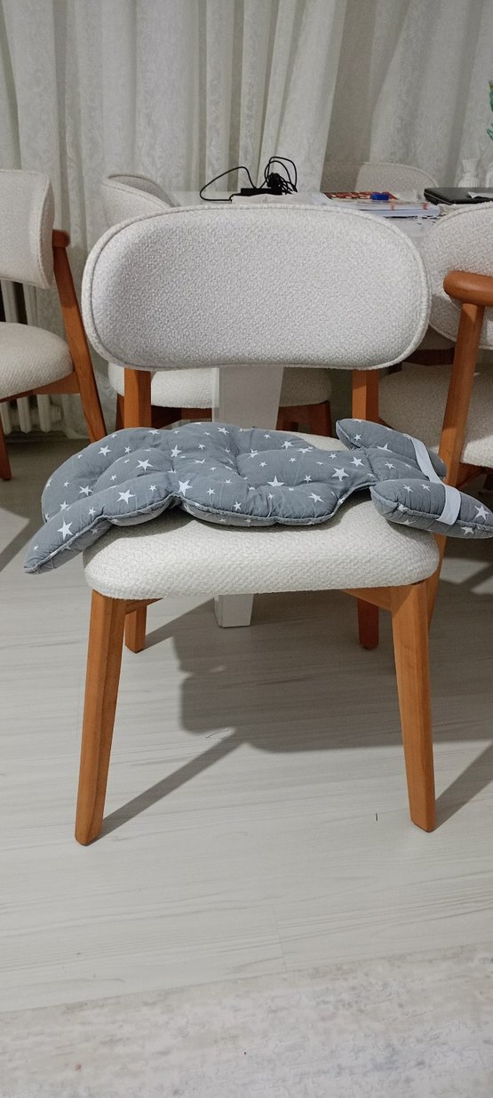 Gri Yıldız Desenli Bebek Oturma Minderi puset minderi - Görsel 2